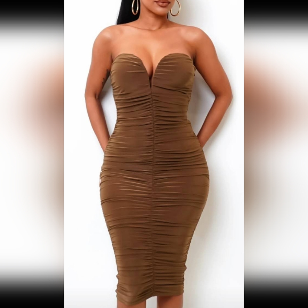 Curve Hugging Ruched Dress
